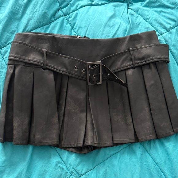 Fashion Nova Dresses & Skirts - Fashion Nova - Out All Night Faux Leather Skort - Black